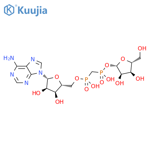 Adenosine, 5'-[hydrogen P-[[hydroxy(β-D-ribofuranosyloxy)phosphinyl]methyl]phosphonate] structure