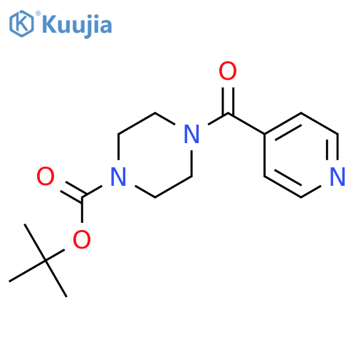 1-Piperazinecarboxylic acid, 4-(4-pyridinylcarbonyl)-, 1,1-dimethylethylester structure