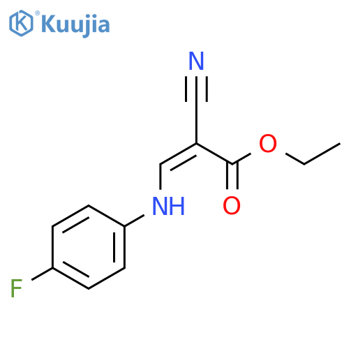 ethyl (2Z)-2-cyano-3-[(4-fluorophenyl)amino]prop-2-enoate structure