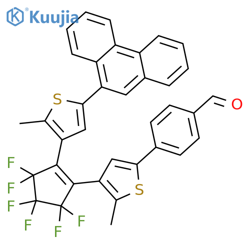 Benzaldehyde, 4-[4-[3,3,4,4,5,5-hexafluoro-2-[2-methyl-5-(9-phenanthrenyl)-3-thienyl]-1-cyclopenten-1-yl]-5-methyl-2-thienyl]- structure