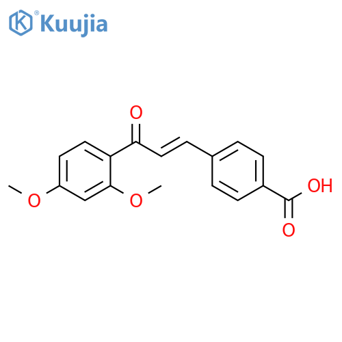 4-[(1E)-3-(2,4-dimethoxyphenyl)-3-oxoprop-1-en-1-yl]benzoic acid structure