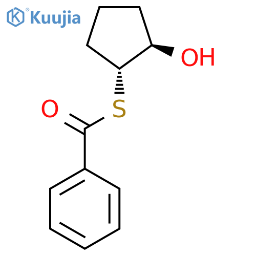 {[(1R,2R)-2-hydroxycyclopentyl]sulfanyl}(phenyl)methanone structure