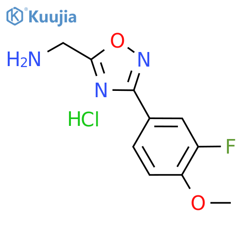 1-[3-(3-fluoro-4-methoxyphenyl)-1,2,4-oxadiazol-5-yl]methanamine hydrochloride structure