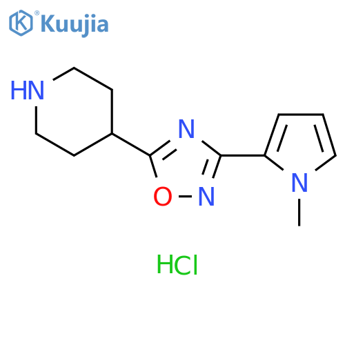 4-3-(1-Methyl-1H-pyrrol-2-yl)-1,2,4-oxadiazol-5-ylpiperidine hydrochloride structure
