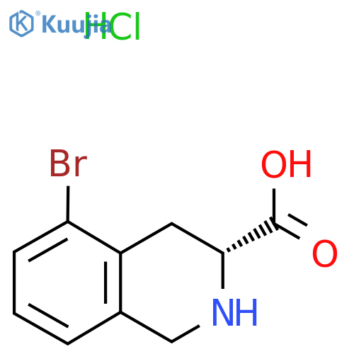 (3R)-5-bromo-1,2,3,4-tetrahydroisoquinoline-3-carboxylic acid;hydrochloride structure