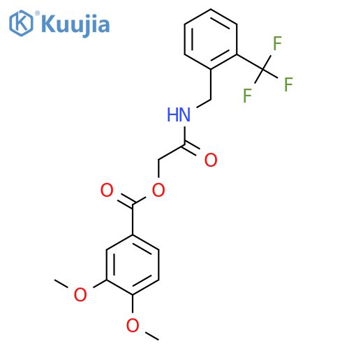 ({[2-(trifluoromethyl)phenyl]methyl}carbamoyl)methyl 3,4-dimethoxybenzoate structure