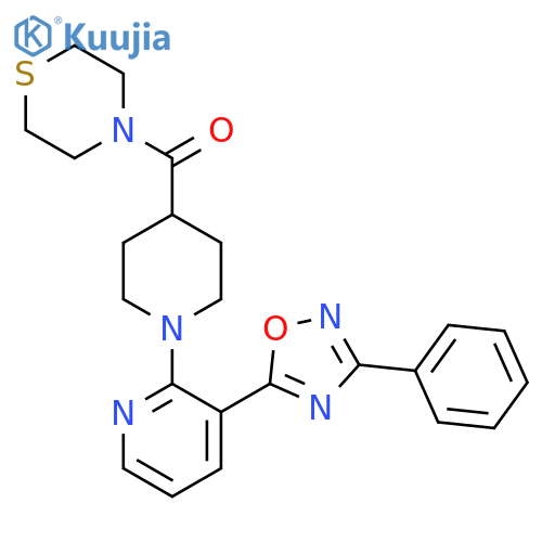 4-{1-[3-(3-phenyl-1,2,4-oxadiazol-5-yl)pyridin-2-yl]piperidine-4-carbonyl}thiomorpholine structure