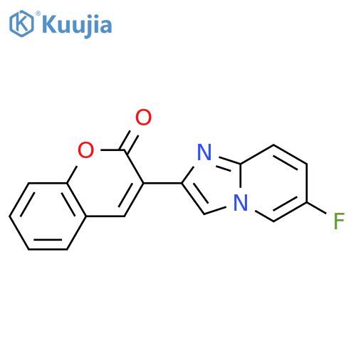 3-{6-fluoroimidazo[1,2-a]pyridin-2-yl}-2H-chromen-2-one structure