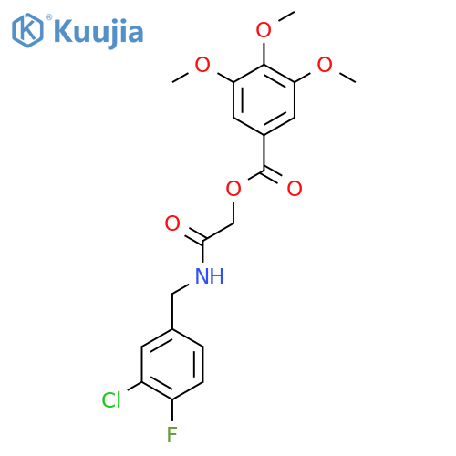 {[(3-Chloro-4-fluorophenyl)methyl]carbamoyl}methyl 3,4,5-trimethoxybenzoate structure
