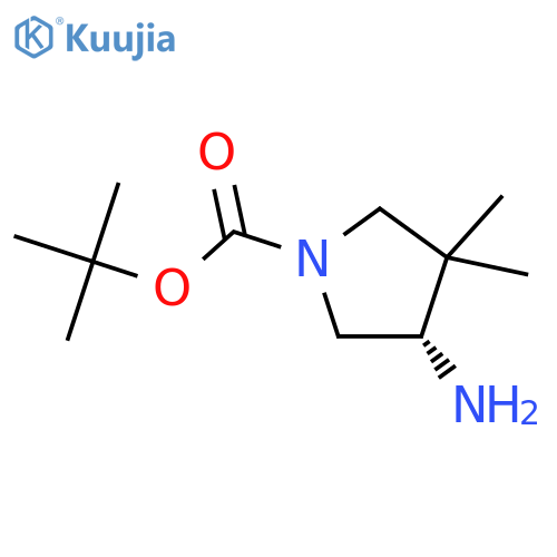 tert-Butyl (4S)-4-amino-3,3-dimethylpyrrolidine-1-carboxylate structure