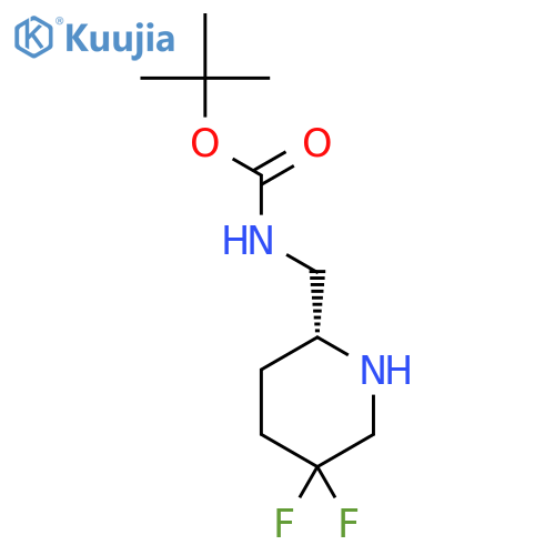 Tert-butyl N-{[(2R)-5,5-difluoropiperidin-2-yl]methyl}carbamate structure