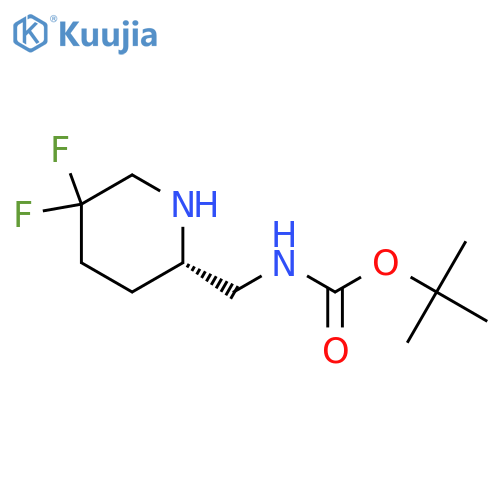 tert-butyl N-{[(2S)-5,5-difluoropiperidin-2-yl]methyl}carbamate structure