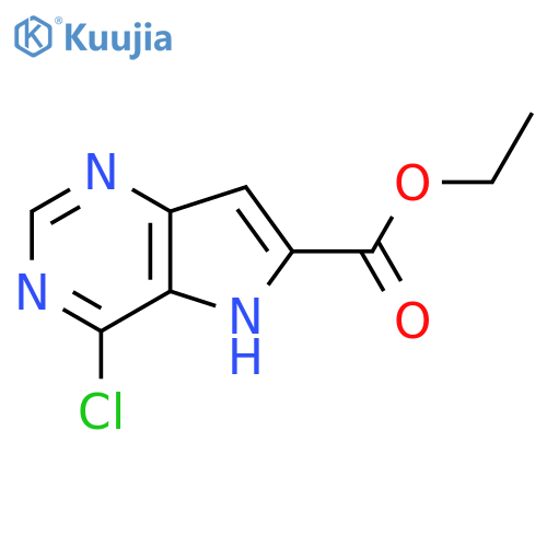 Ethyl 4-chloro-5H-pyrrolo[3,2-d]pyrimidine-6-carboxylate structure