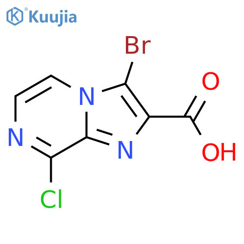 3-bromo-8-chloroimidazo[1,2-a]pyrazine-2-carboxylic acid structure