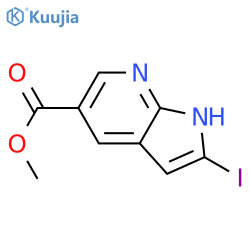methyl 2-iodo-1H-pyrrolo[2,3-b]pyridine-5-carboxylate structure