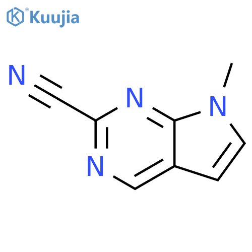 7-methyl-7H-pyrrolo[2,3-d]pyrimidine-2-carbonitrile structure