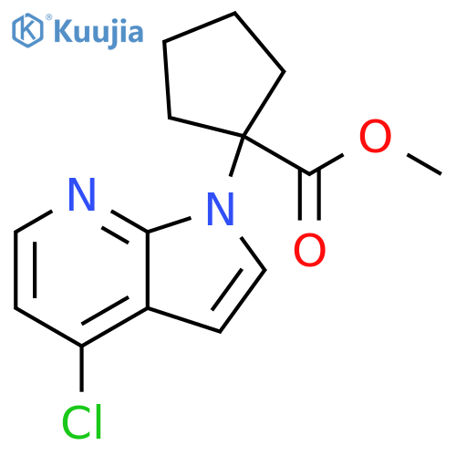 methyl 1-(4-chloropyrrolo[2,3-b]pyridin-1-yl)cyclopentanecarboxylate structure