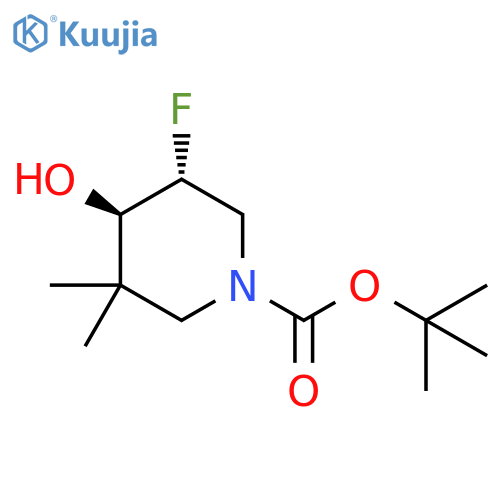 tert-butyl trans-5-fluoro-4-hydroxy-3,3-dimethyl-piperidine-1-carboxylate structure