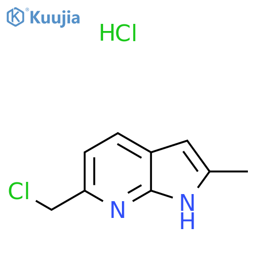 6-(chloromethyl)-2-methyl-1H-pyrrolo[2,3-b]pyridine;hydrochloride structure