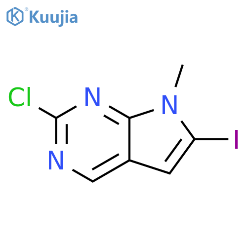 2-chloro-6-iodo-7-methyl-7H-pyrrolo[2,3-d]pyrimidine structure
