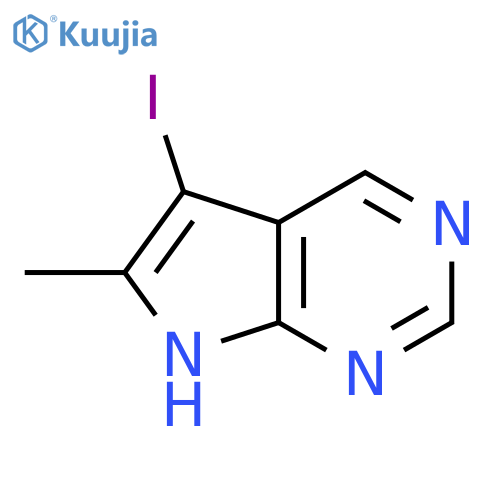 5-iodo-6-methyl-7H-pyrrolo[2,3-d]pyrimidine structure