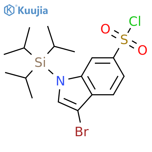 3-bromo-1-[tris(propan-2-yl)silyl]-1H-indole-6-sulfonyl chloride structure