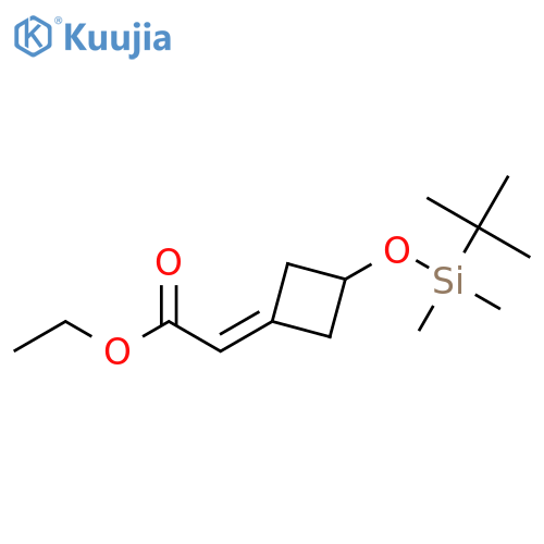 ethyl 2-{3-[(tert-butyldimethylsilyl)oxy]cyclobutylidene}acetate structure