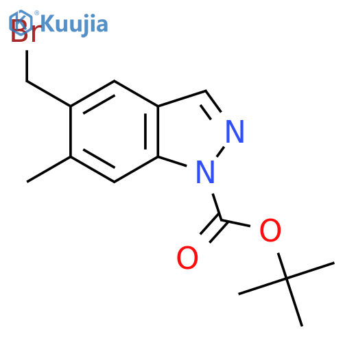 Tert-butyl 5-(bromomethyl)-6-methyl-1H-indazole-1-carboxylate structure