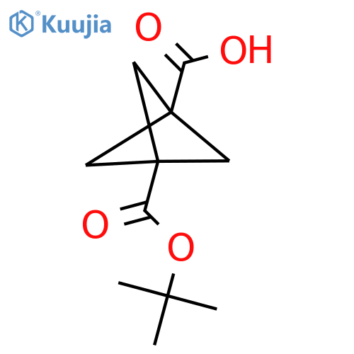 3-[(tert-butoxy)carbonyl]bicyclo[1.1.1]pentane-1-carboxylic acid structure