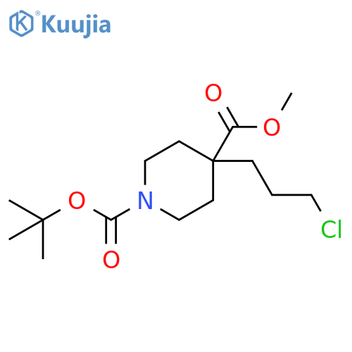 1-tert-butyl 4-methyl 4-(3-chloropropyl)piperidine-1,4-dicarboxylate structure