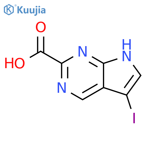 5-iodo-7H-pyrrolo[2,3-d]pyrimidine-2-carboxylic acid structure