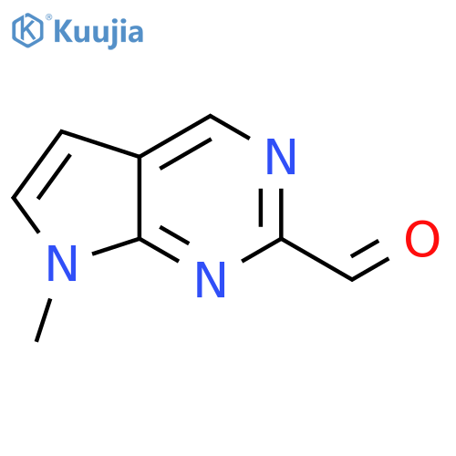 7-methyl-7H-pyrrolo[2,3-d]pyrimidine-2-carbaldehyde structure