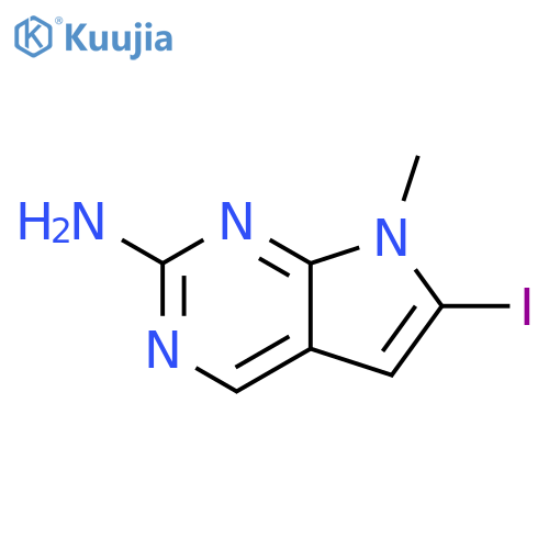 6-iodo-7-methyl-7H-pyrrolo[2,3-d]pyrimidin-2-amine structure