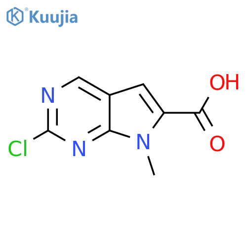2-Chloro-7-methyl-7H-pyrrolo[2,3-d]pyrimidine-6-carboxylic acid structure