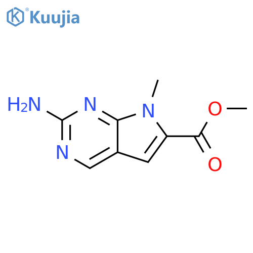 methyl 2-amino-7-methyl-7H-pyrrolo[2,3-d]pyrimidine-6-carboxylate structure