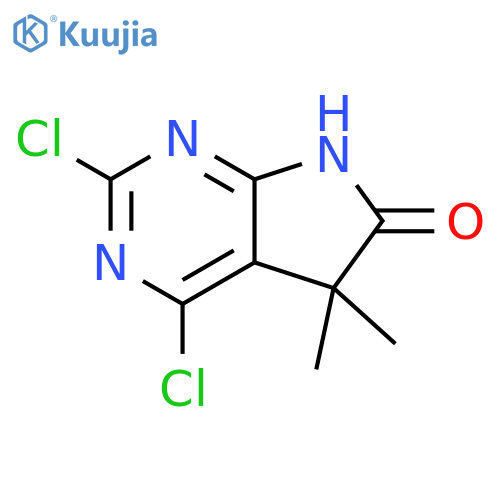 2,4-dichloro-5,5-dimethyl-5H,6H,7H-pyrrolo[2,3-d]pyrimidin-6-one structure