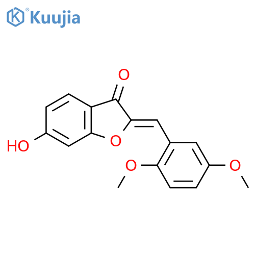 (2Z)-2-[(2,5-dimethoxyphenyl)methylidene]-6-hydroxy-2,3-dihydro-1-benzofuran-3-one structure