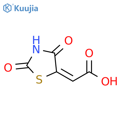 2-(5E)-2,4-dioxo-1,3-thiazolidin-5-ylideneacetic acid structure