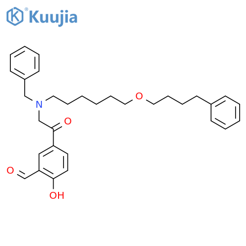 2-Hydroxy-5-6-(4-phenylbutoxy)hexyl(phenylmethyl)aminoacetyl-benzaldehyde structure