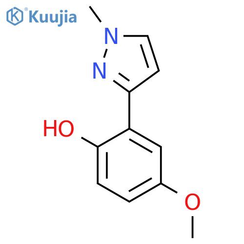 4-methoxy-2-(1-methyl-1H-pyrazol-3-yl)phenol structure