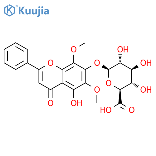 5,7-Dihydroxy-6,8-dimethoxyflavone-7-O-glucuronide structure
