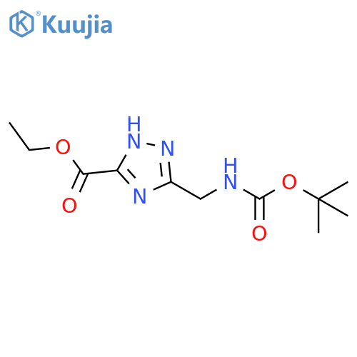 5-(tert-Butoxycarbonylamino-methyl)-2H-[1,2,4]triazole-3-carboxylic acid ethyl ester structure