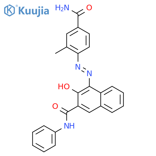4-[(5-carbamoyl-o-tolyl)azo]-3-hydroxynaphth-2-anilide structure