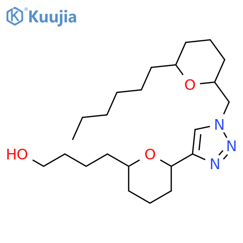 2H-Pyran-2-butanol, 6-[1-[[(2S,6S)-6-hexyltetrahydro-2H-pyran-2-yl]methyl]-1H-1,2,3-triazol-4-yl]tetrahydro-, (2S,6S)- structure