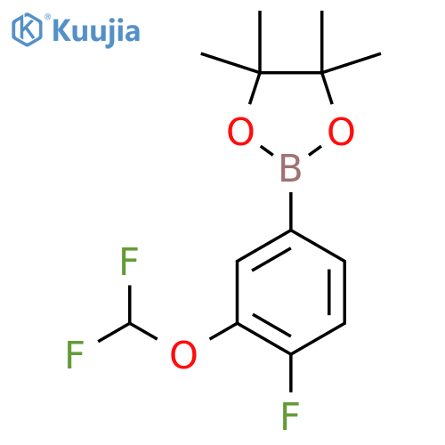 2-3-(difluoromethoxy)-4-fluorophenyl-4,4,5,5-tetramethyl-1,3,2-dioxaborolane structure