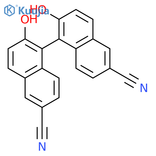 [1,1'-Binaphthalene]-6,6'-dicarbonitrile, 2,2'-dihydroxy- structure