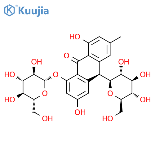 9(10H)-Anthracenone,10-b-D-glucopyranosyl-1-(b-D-glucopyranosyloxy)-3,8-dihydroxy-6-methyl-,(9R)- (9CI) structure
