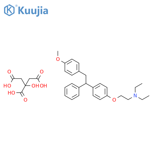 N,N-diethyl-2-{4-[2-(4-methoxyphenyl)-1-phenylethyl]phenoxy}ethanamine 2-hydroxypropane-1,2,3-tricarboxylate (1:1) structure