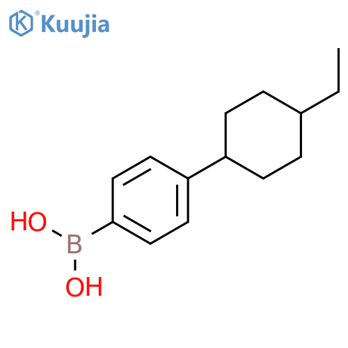 trans-[4-(4-ethylcyclohexyl)phenyl]boronic acid structure
