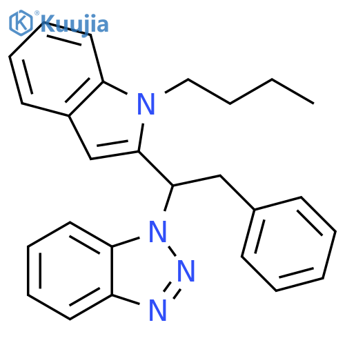1-[1-(1-Butyl-1H-indol-2-yl)-2-phenylethyl]-1H-1,2,3-benzotriazole structure